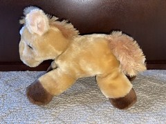 Aurora Small Flopsie Prancer The Horse Tan Brown Horse Soft Plush Toy EUC
