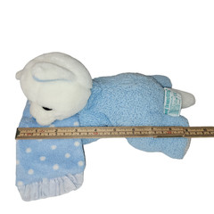 Russ Baby Plush Sweet Dreams Kitty Cat Blue White Sherpa Rattle Lovey 21740 9″