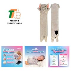Versatile 35-Inch Elephant Plush Body Pillow – Comfort for Kids and Adults