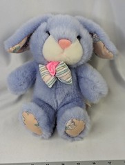 Fairview Purple Rabbit Plush Bunny 9 Inch Print Ears Feet Stuffed Animal Toy