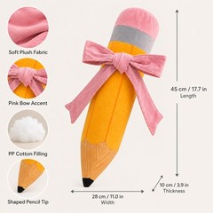 Cute Pencil Plush Pillow Classroom 17.7 in Large Crayon Throw Pillow Stuffy w…