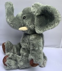 15″ Grey Lucky Elephant Plush Toy Tusks Trunk Up The Bear Company