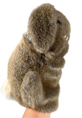 Dakin 1985 Hand Puppet Show Bunny Rabbit Plush Stuffed 13” Brown Vintage