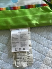 2015 Fisher Price Green Animal Play Blanket With Satin Trim Padded 32 X 30″