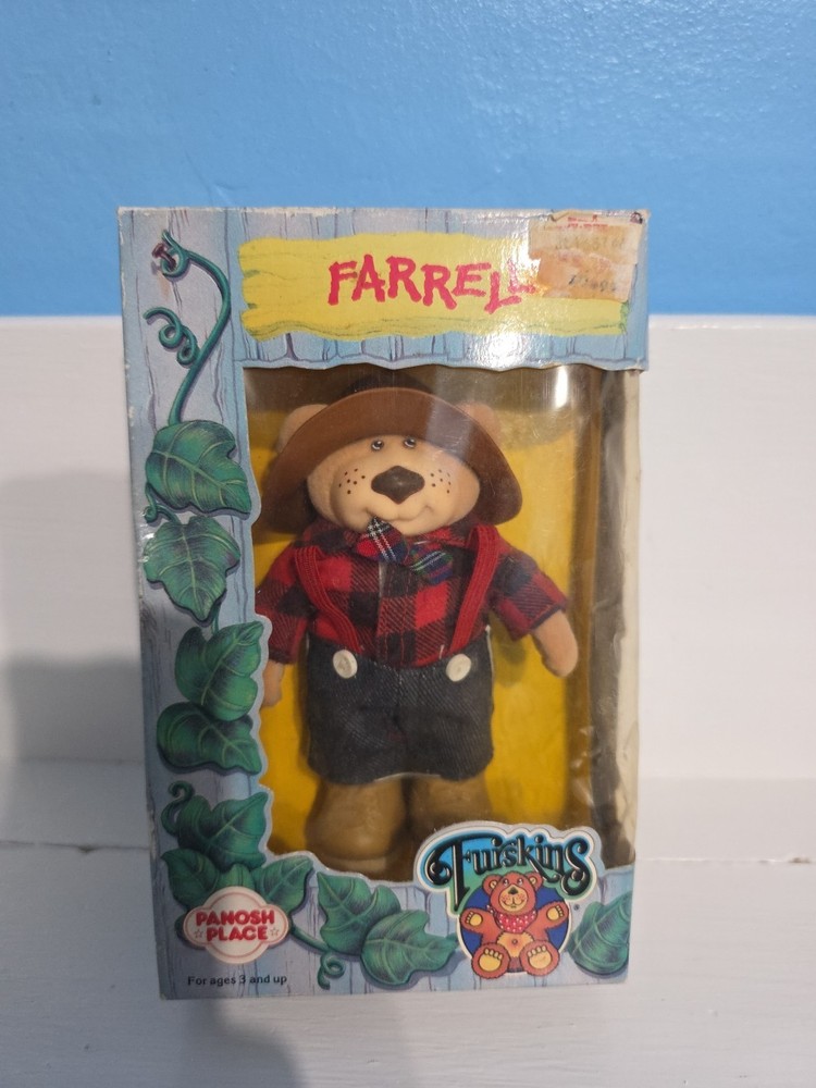 Furskins Vintage 1986 New Farrell 5.5in Plaid Shirt Plush Bear
