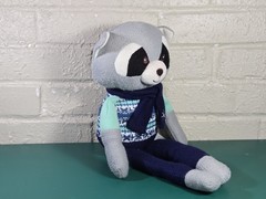 Spark Create Winter Raccoon Baby Toddler Rattle Plush 16″ Safe Stuffed Toy Used