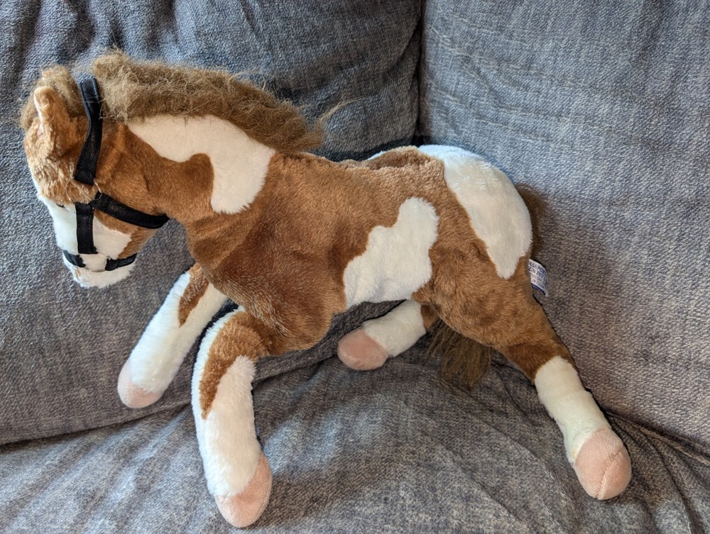 Passport Hugfun International Brown & White Plush Horse Stuffed Animal Toy 18”