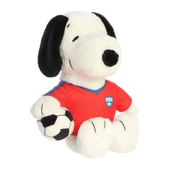 New Aurora Adorable Peanuts Soccer Snoopy Stuffed Animal – White 8 Inches