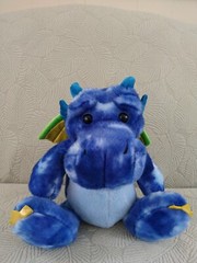 Verath Firebreath Dragon Plush 10″ Blue w/Green Wings Legendary Friends Aurora