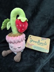 NWT Greenhouse by Russ Plush Strawberry Plant 6 INCHES-Potted Plant “Kaitlyn”