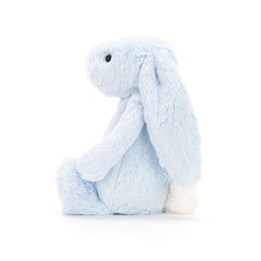 NWT Jellycat Bashful Blue Bunny Light Blue Polyester Toy 14in with Dust Bag