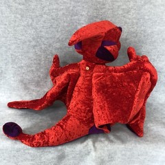 Purple Red Winged Dragon 34″ Wingspan Pterodactyl Plush Dinosaur Classic Toy Co