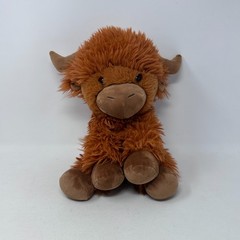 Hugs Cuddles Highland Cow Plush Stuffed Animal Brown Cute Fluffy Cuddle Bull 11″