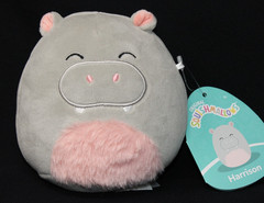 Original 5″ Squishmallow HARRISON HIPPO Plush S5 #357-2, Gray & Pink w/ Tags