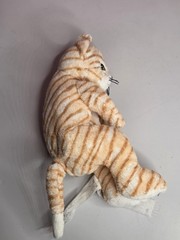 Ikea Gosig Katt Plush Tabby Cat Stuffed Animal Ginger Tan White Striped 11″ RARE