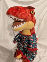 Build A Bear T REX Plush 16″ Large BAB Stuffed Animal w/Christmas PJ’s