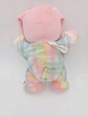 Rare Vintage Playskool Snuzzles Bunny Plush Pink Plaid 1996 Rabbit Stuffed