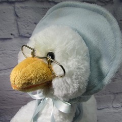 Cuddle Barn Mother Goose Talking White Plush Bird Toy Medium Nursery Rhymes