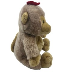 Monkey Girl Vintage Plush with Red Bow Circus Zoo Safari Jungle Stuffed Animal