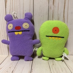 Uglydoll Plush Lot Trunko and Winkolina Green Purple 6 Inch