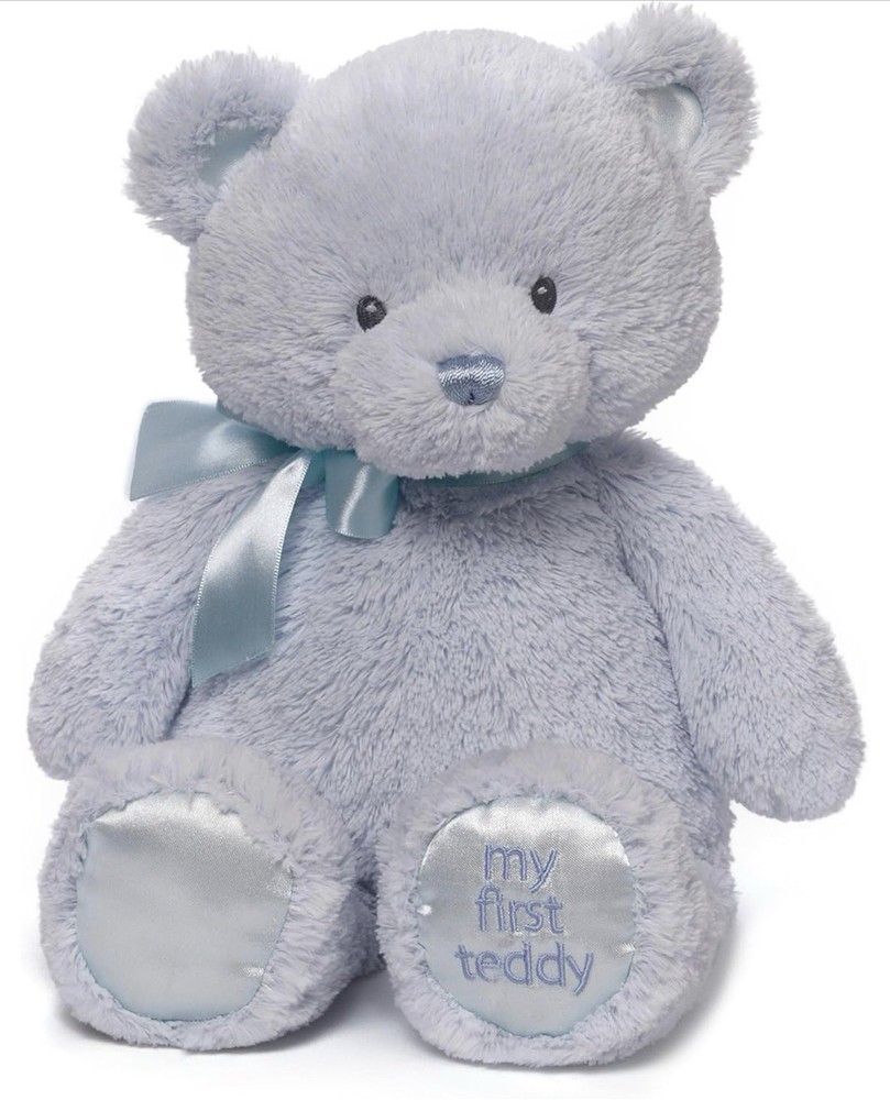 GUND Baby 15 in. My First Friend Teddy Bear Blue Ultra Soft Plush Toy for Babies