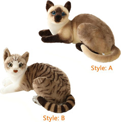 Siamese Cat Stuffed Animal, Shorthair Cat Realistic Plush Cat Stuffed Toys, Gift