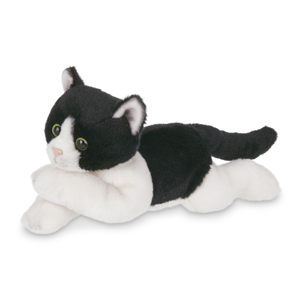 Bearington Collection Lil’ Domino the Black & White Cat, Tuxedo Kitten Plush 8″