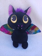Bat Plush Stuffed Animal BMI Merchandise 11″ Black Purple sparkly wings
