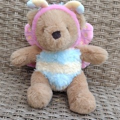Mon Ami Bear Bee Costume Plush, Small 6-14 in, Brown/Blue/Pink, Washable
