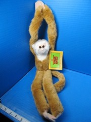 Wild Republic Squirrel Monkey Hanging Stuffed Animal Plush Toy 17” w/Tag