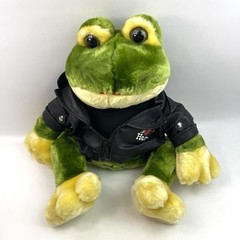 Dan Dee Biker Frog Black Synthetic Jacket “You Rock My Heart” Stuffed Toy Plush