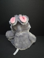 American Greetings Gray White Green Bow Bunny Rabbit Plush Soft Toy Stuffed 10″