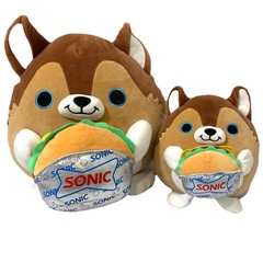 Zuru Snackles Series 2 Puppy Sonic Burger 14” & 9” Plush Lot Of 2 Hamburger