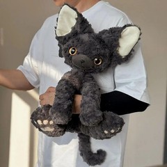 Black Cat Plush Toy, Soft Fluffy Cat Plush Gift for Kids & Adults