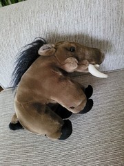 Vintage K&M International Brown Warthog Tusks Plush