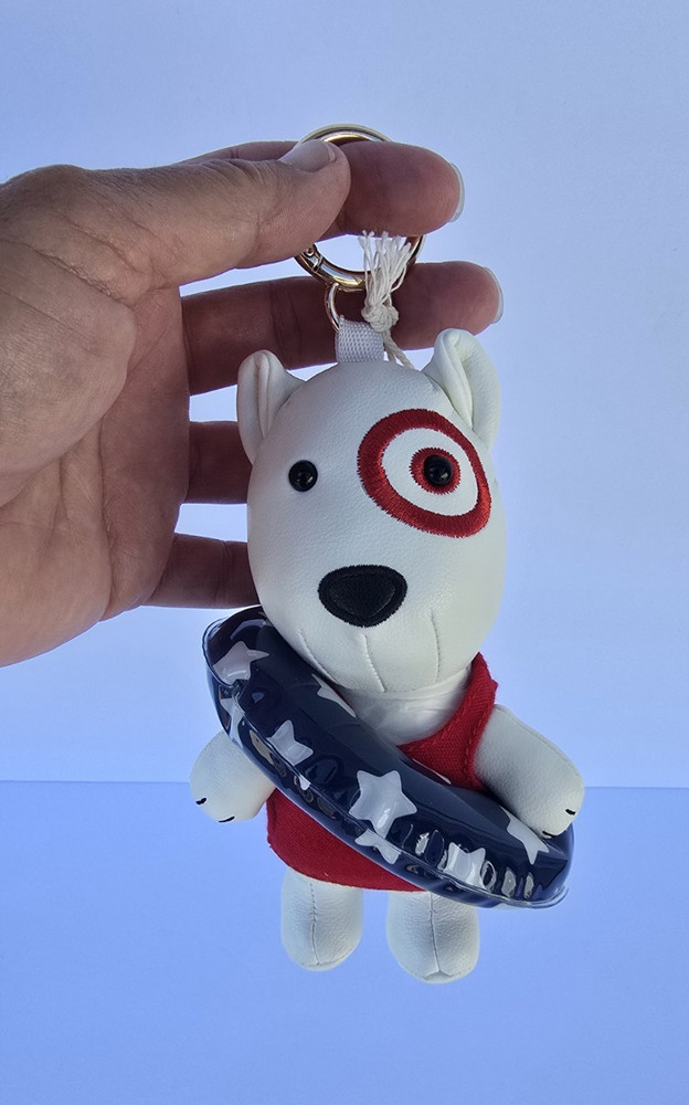 New S/O Target Universal Threads USA Summer Bullseye Dog Plush Doll Purse Charm
