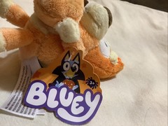 Bluey Bingo Soft Plush Backpack Clip Bingo Holding Halloween Pumpkin 8″~ NWT