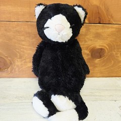 Jellycat BASHFUL Black and White Kitten 11″ Standing 8″ Sitting Retired