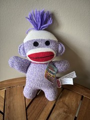 Schylling Toys Baby Sock Monkey Purple 7.5”x6” NOS 2010