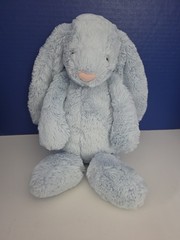 JELLYCAT London Huge Bashful Blue Bunny Light Blue Cream Tail Plush Animal Toy