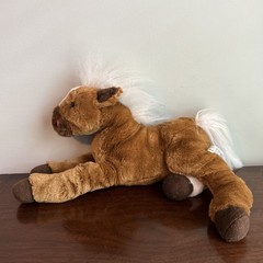 VTG Animal Alley Brown White Horse Plush Floppy Stuffed Animal Toys R Us 18″