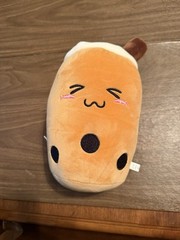 8 Inch Brown/Orange Boba Tea Plush New