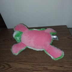 Animal Adventure Green White Tye Dye Bunny Rabbit Stuffed Plush 2017 Pink Belly