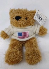 Beverly Hills Teddy Bear Company American Flag Plush Bear Vintage NWT