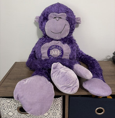 DAVE & BUSTERS Purple Plush Monkey 30 Inches Long!
