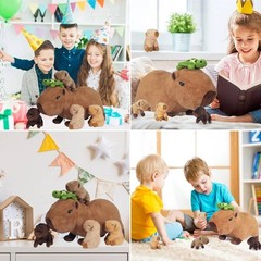 5-in-1 Capybara Stuffed Animals with Babies Inside, 4Pcs Set Capybara Plush w…