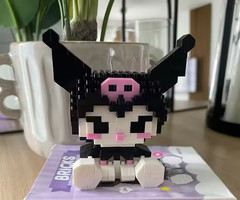 3pcs Sanrio Anime Mini Building Blocks Hello Kitty Kuromi Kids Room Decor Gift