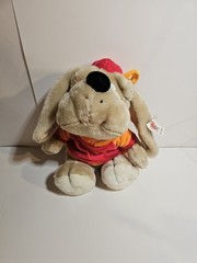 Vintage Wrinkle Face Dog Plush Stuffed Animal Beige Hat And Shirt Plush Appeal