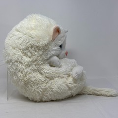 HIDEAWAY PETS White Kitty Cat 13″ Plush Blue Eyes Jay at Play Curl Up Snap Round