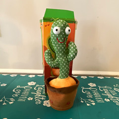 Plush Cactus Stuffed Animal in Pot with Box, Green Brown Orange